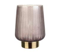 Pauleen 48137 luminaria de sobremesa portátil Fancy Glamour, lámpara de vidrio, sin cable y con pilas, temporizador de 6 h, lámpara gris, vidrio/metal