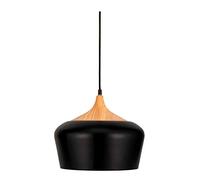 Pauleen 48146 luminaria colgante Pure Delight, lámpara colgante con óptica de madera, lámpara con diseño escandinavo, máx. 40 W E27 negro 230 V metal