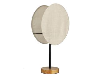 Pauleen 48297 sobremesa Boho Darling E27 máx. 20W, Beige, Metal, Tela, Madera, luminaria para mesita de Noche