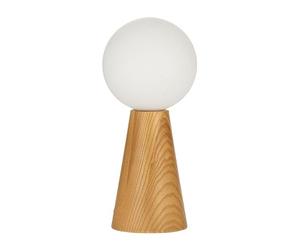 Pauleen 48316 sobremesa Woody Soul, G9, máx. 20W, Vidrio, luminaria para mesita de Noche, Madera, Natural