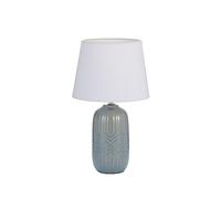 Pauleen 48321 Luminaria de sobremesa Glowing Hug, E14, máx. 20W, blanco, gris azulado, tela, cerámica, luminaria para mesita de noche
