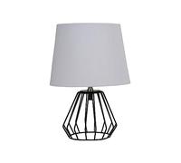 Pauleen 48322 Luminaria de sobremesa Shiny Diamond E27 máx. 20W, Gris Claro, Negro Mate, Tela, Aluminio, lámpara para mesita de Noche