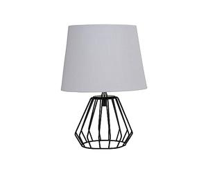Pauleen 48322 Luminaria de sobremesa Shiny Diamond E27 máx. 20W, Gris Claro, Negro Mate, Tela, Aluminio, lámpara para mesita de Noche