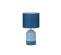 Pauleen 48324 Luminaria de sobremesa Sandy Glow, E14, máx. 20W, Crema, Azul Tela, cerámica