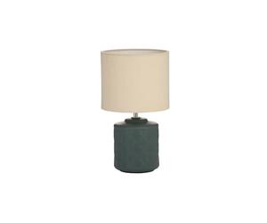 Pauleen 48326 Luminaria de sobremesa Glowing Midnight, E14, máx. 20W, Verde Oscuro Tela, cerámica, Crema, Dunkelgrün