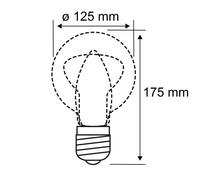 Pauleen Bombilla LED con filamento G125 E27 9 W transparente 2.700 K