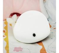 Pauleen 48032 Night Whale, luz de noche infantil ballena, lámpara infantil LED con batería, con cambio de color, de silicona sin BPA