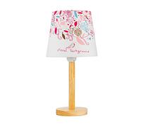 Pauleen Mesa con diseño 48045 sobremesa Cute Flower Lamp máx. 20 W, E27, Lámpara Infantil Flores, Rosa, Tela/Madera, Sin Bombilla, Blanco, de Colores