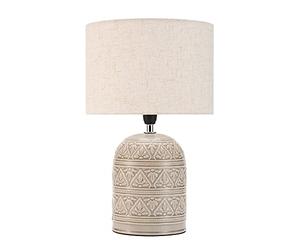 Pauleen Tender Pearl Table luminaire 48223 Luminaria de sobremesa, máx. 20 W, Hecha a Mano, Beige, lámpara para mesita de Noche de Estilo Boho de Tela, cerámica, E14
