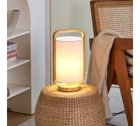 Pauleen Woody Charm lámpara mesa de tela y madera