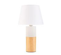 Pauleen Woody Elegance Table luminaire 48204 Luminaria de sobremesa, máx. 20 vatios, Blanco, Madera, Tela, E27
