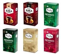 Paulig Coffee 4 paquetes 2kg 70oz Set de varios tipos Molido Fino - Mezcla Premium de Café Molido para Filtro - Bolsa Café Finlandés - Caja SOPOSOPO - Juhla Mokka