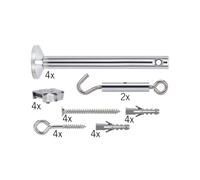 Paulmann 17834 Accesorio para cable, juego para tensado 165 mm cromo, accesorio para sistemas de cables halógenos, 12 V, incl. deflector, argollas, tacos, tensor de cable, clips planos