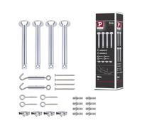 Paulmann 17834 Accesorio para cable, juego para tensado 165 mm cromo, accesorio para sistemas de cables halógenos, 12 V, incl. deflector, argollas, tacos, tensor de cable, clips planos