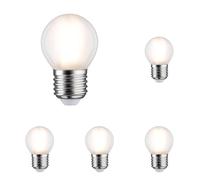 Paulmann 28634 lámpara LED filamento gota 5 vatios clásico bombilla mate 2700 K blanco cálido E27 (Paquete de 5)