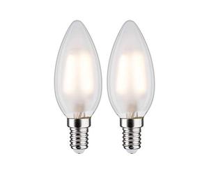 Paulmann 28636 Lámpara LED Vela 2x3 W, bombilla mate, iluminación 2700 K E14