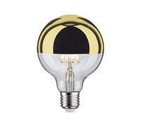 Paulmann 28675 lámpara LED filamento G95 6 vatios bombilla cúpula espejo oro 2700 K blanco cálido regulable E27