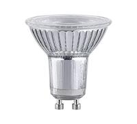 Paulmann 28984 Reflector LED estándar 230V GU10 7W 230V 550lm regulable 50mm plateado cristal 2700K - blanco cálido, fuente de luz