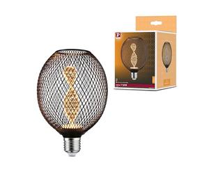 Paulmann 29086 Globo LED Metallic Glow Edition estándar 230V E27 hélice 3,5W 110lm 110mm negro metal 1800K