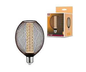 Paulmann 29087 Globo LED Metallic Glow Edition estándar 230V E27 espiral 4,2W 200lm 110mm negro metal 1800K