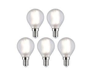 Paulmann 29098 LED de filamentos 230V gota E14 paquete de 5 uds. 5x4,8W 5x470lm 45mm cristal mate 4000K
