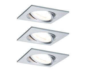 Paulmann 3 focos Nova angular atenuable/giratorio, aluminio
