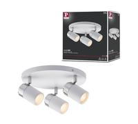 Paulmann 66712 Foco Zyli IP44 glorieta máx. 3x10 W GU10 blanco/cromo 230 V metal 667.12 plafón, lámpara LED, luminaria de techo, foco de techo