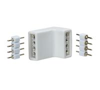 Paulmann 70334 Conector angular YourLED para strip LED, paquete de 4, accesorio para strip, blanco, negro, plástico, 2 blancos, 2 negros, incl. pin cuádruple