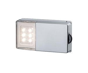 Paulmann 70498 Luminaria de armario SnapLED con rueda corredera, plateado, luz encendida con la puerta abierta, luz apagada cuando se presiona la rueda, 4x15 V, montaje con almohadillas adhesivas