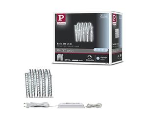 Paulmann 705.86 Juego básico Function MaxLED 1000 1,5 m blanco diurno 17 W 230/24 V 36 VA plata 70586 Tira de luz LED, cinta de luz, tubo luminoso