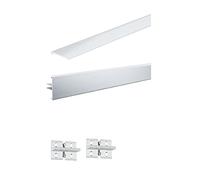Paulmann 70520 Stripe Duo - Juego de perfiles (1 m, incluye 2 clips y tira difusora, aluminio anodizado)