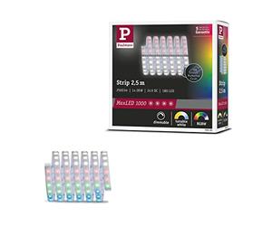 Paulmann 70530 Strip LED MaxLED 1000 RGBW strip individual IP44 28W 1000lm/m regulable 2,5m plateado plástico 72 LED/m