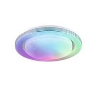 Paulmann 70546 Plafón LED Rainbow con efecto arco iris incl. 1x22 W regulable dynamicRGBW control de color cromo, plástico blanco, metal 3000 K