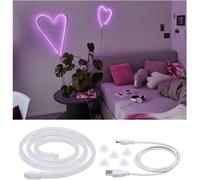 Paulmann 70561 Tira LED 1m Rosa Neón Flexible Con Enchufe USB Fácil Montaje