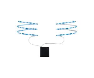 Paulmann 70702 Strip Function móvil 2x80 cm azul 0,6 W 9 V 4xAA blanco, metal/plástico 70702 Tira de luz LED, cinta de luz, tubo luminoso
