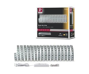 Paulmann 70829 Juego básico de strip MaxLED 500 10 m 2700 K blanco cálido strip LED sin recubrimiento 53,5 W tira de luz 5500 lm 72 LED 24 V