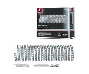 Paulmann 70830 Strip LED MaxLED 500 juego básico incl. tira de luz 1x48,5 W, regulable, plateado, cinta de luz, plástico, cinta de LED 6500 K