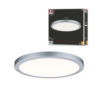 Paulmann 70865 Panel de superficie LED Atria redondo plafón 22 W luz 2700 K blanco cálido panel LED cromo mate regulable para montaje en pared/techo
