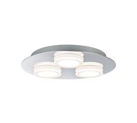 Paulmann 70874 Luminaria de techo LED Doradus redonda incl. 3x4,7 W cromo lámpara para sala de estar metal plástico lámpara para pasillo 3000 K