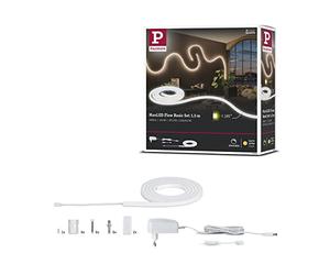 Paulmann 70962 Strip MaxLED Flow 21 W, juego básico strip LED, regulable, 1,5 m, blanco, plástico 2700 K blanco cálido