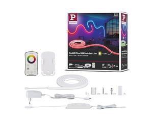 Paulmann 70965 Strip MaxLED Flow 13,5 W, Perfiles LED, Juego Básico Strip LED Regulable, 1,5 m, RGB, Blanco, Plástico