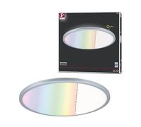 Paulmann 71019 Panel LED Atria Shine 420mm redondo incl. 1x20 W regulable RGBW control de color cromo mate panel de luz de techo de plástico