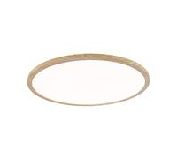 Paulmann 71029 Panel LED Atria Shine plafón con Backlight redondo IP44 22W 2300lm 420mm acabado madera plástico 3000K blanco cálido luminaria de baño