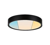Paulmann 71086 Plafón LED Selection Bathroom Tega IP44 White Switch 1200lm 230V 22,5W, negro mate, luminaria de baño