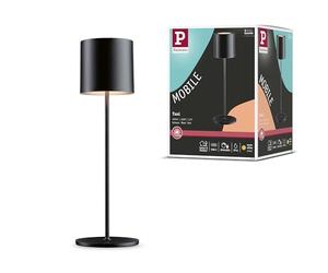 Paulmann 76998 Luminaria de sobremesa con batería LED Tuni IP44 2700 K negro mate Mobile luminaria de sobremesa regulable 2,8 W USBC