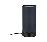 Paulmann 77059 Luminaria de sobremesa Pia máx. 25 W, lámpara de sobremesa, negro mate, lámpara para salón, metal, tela, lámpara mesita de noche E14