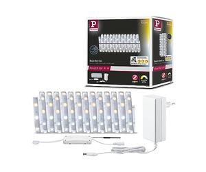 Paulmann 78870 Strip LED MaxLED 250 set básico SmartHomeZigbee TunableWhite 5m IP44 18W 230/24V 1350lm plateado, tira luz LED, resistente salpicaduras