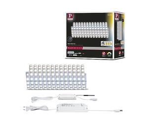Paulmann 78873 Strip LED MaxLED 500 set básico SmartHomeZigbee TunableWhite 5m IP44 26W 230/24V 2750lm plateado, tira luz LED, resistente salpicaduras