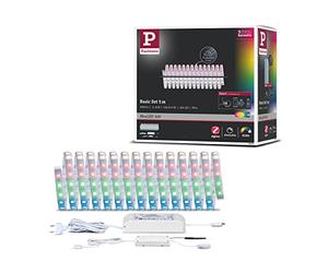 Paulmann 78885 Strip LED MaxLED 500 juego básico Smart Home Zigbee IP44 5m incl. 1x26 W regul. control color RGBW plateado plástico, tira luces 3000 K