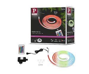 Paulmann 78889 Strip LED SimpLED Outdoor 3m IP65 72LED/m RGB incl. 1x19,5 W regulable, tira de luz, blanco, plástico